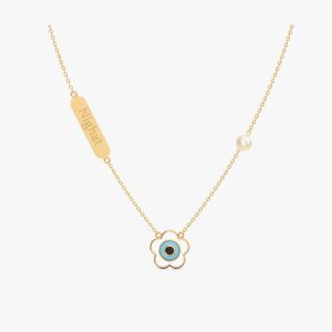 Flower Evil Eye Diamond Chain Pendant